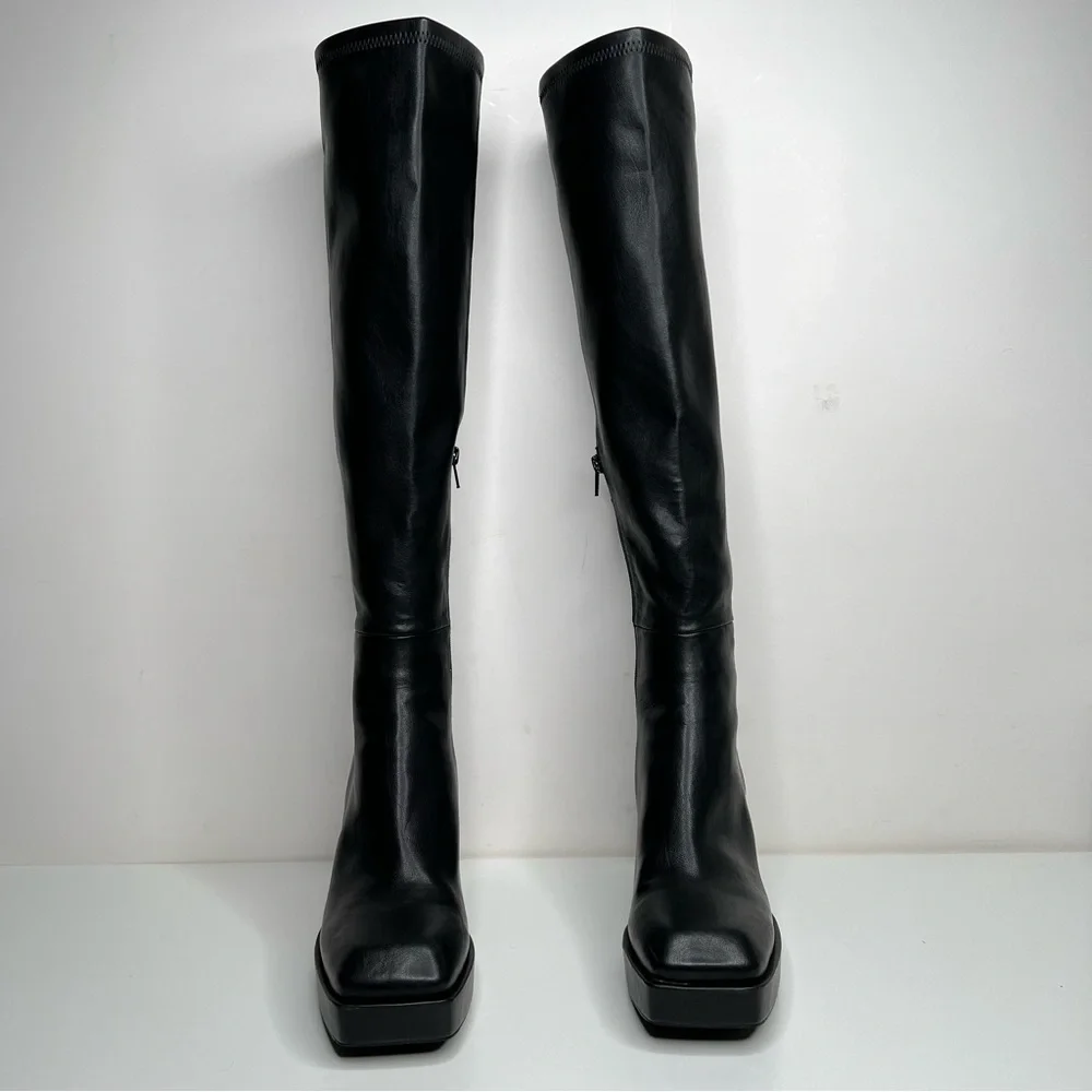 Jeffrey Campbell Black Over-the-Knee Platform Boots